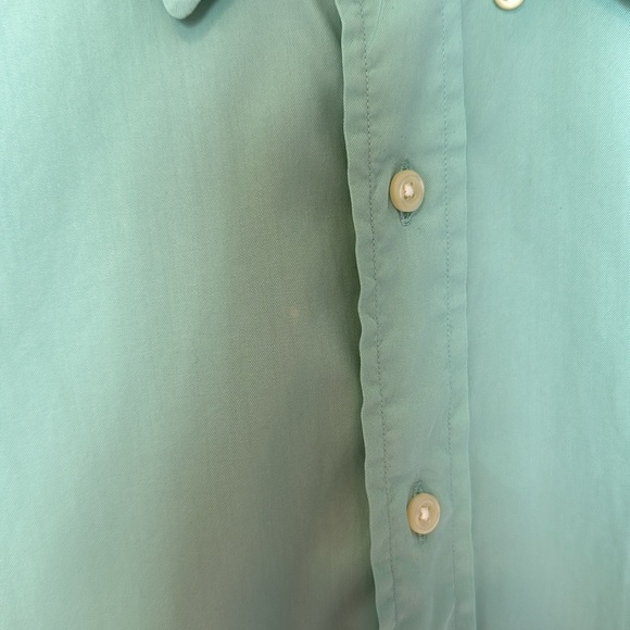 Ralph Lauren Beach Twill 100% Cotton Button Up Light Green Lg Tall and Long - Picture 5 of 13